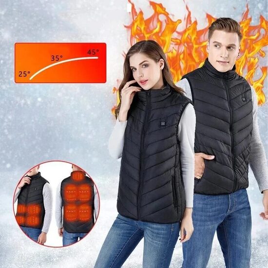 Apsildāmā veste ar USB, unisex, M izmērs, celtniekiem, medniekiem, makšķerniekiem, tūristiem