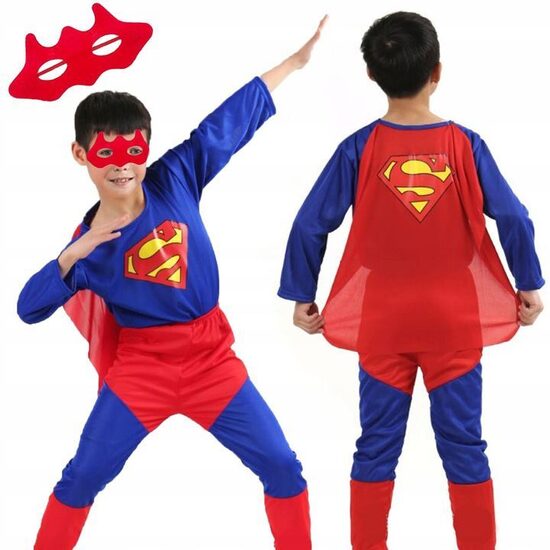 Superman tērps (kostīms no vairākām daļām, S, M, L - izmēri)