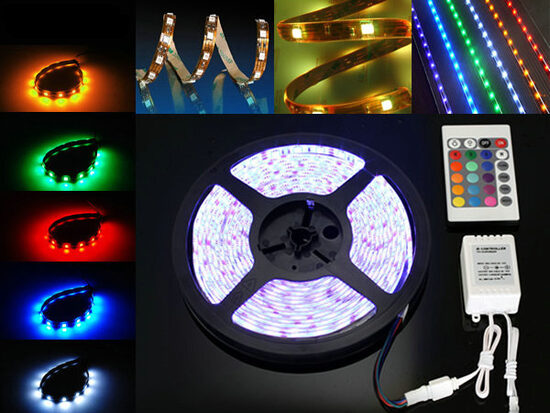 RGB 5050 SMD LED Lenta 5M ar pulti un adopteri