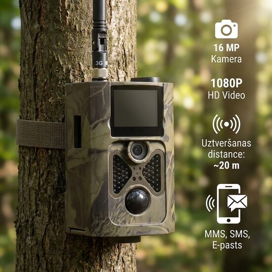 Meža kamera HC550m, 16MP, nakts redzamība, ar MMS , sūta bildi uz telefona un uz e-pastu, mednieku kamera