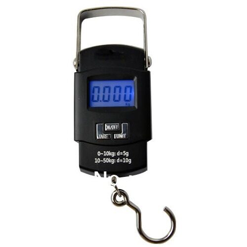 Pārnēsājami elektroniskie svari, LCD displejs, 50 kg, -/+ 10 gr