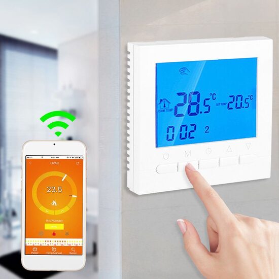 Termostats ar LCD ekrānu un Wifi kontroli