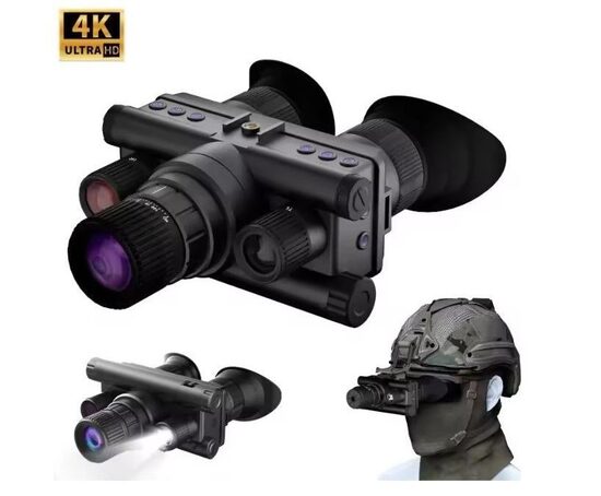 4K Nakts Redzamības Monoklis 600m ar Ķiveres Stiprinājumu – 1968m Infrasarkanais Tēmeklis, 58MP Kamera, Uzlādējams Akumulators