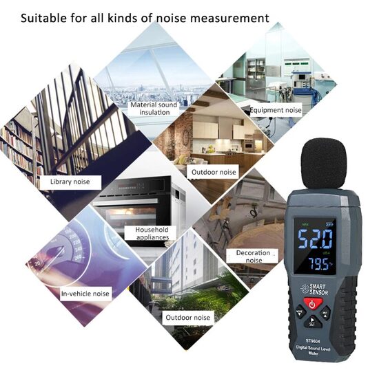 Skaņas trokšņu mērītājs, LCD displeja mērījums 30-130dB ,trokšņu mērīšanas instruments, decibelu testeris