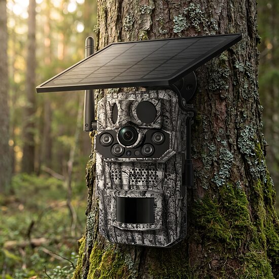 4G Saules Enerģijas Novērošanas Kamera ar GPS, 2K Nakts Redzamību un IP66 Aizsardzību OutdoorGuard Pro