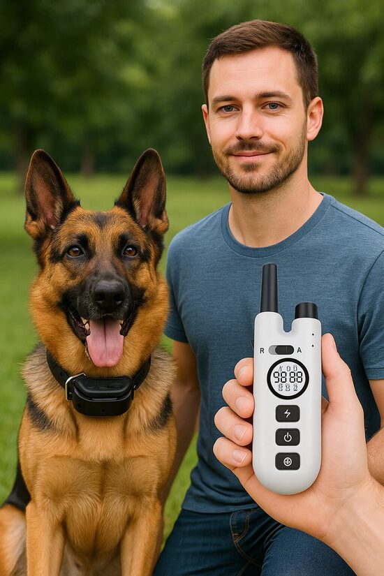 Suņu Pretriešanas + Dresūras siksna 800m (divi vienā), Ūdens izturīga, 3 režīmi- ultraskaņa, vibro, elektro impulss
