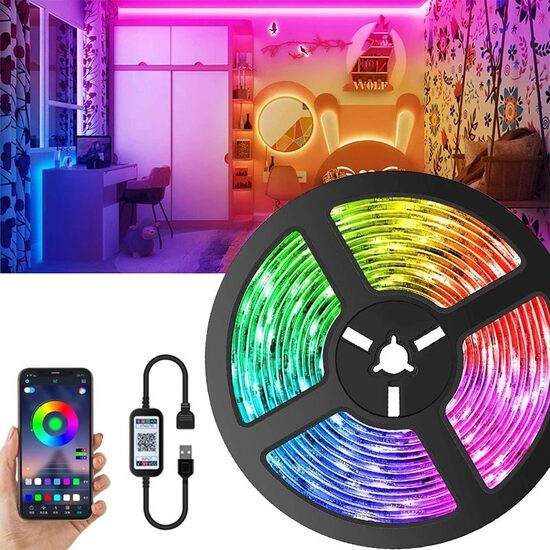 Led Lenta 20m, RGB 5050/15led, Bluetooth, Ar Tālvadību