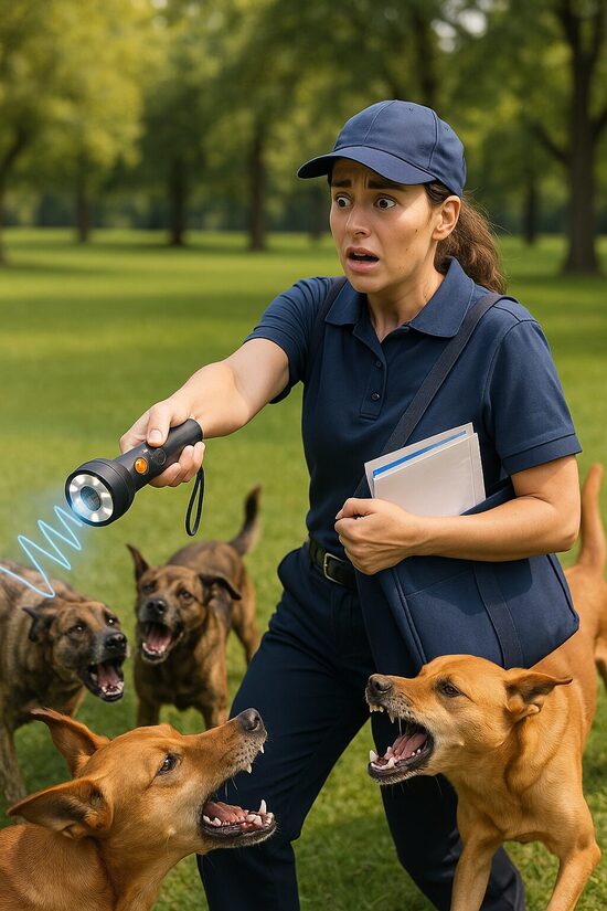 Uzlādējams Suņu atbaidītājs-nomierinātājs ar ultraskaņu un gaismu (darbojas pret visu šķirņu suņiem)