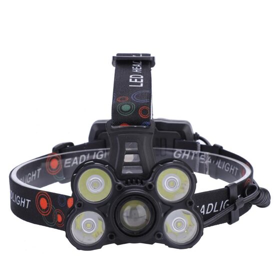 Galvas lukturis LED ULTRA, 15000LM, ļoti spožs, ar akumulatoriem un lādētāju