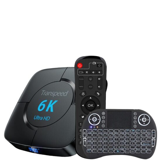 Android 10.0 Tv Box ar klaviatūru un pulti (Voice Assistant 6K 3D Wifi 2.4G&5.8G 4GB RAM)