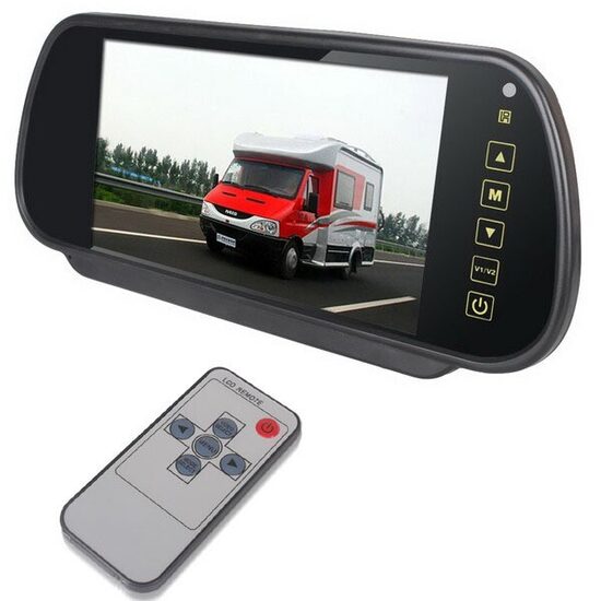 Spogulis automašīnas monitors 7'' collas, 2 kamerām