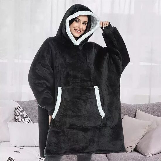Oversized Hoodie Melns