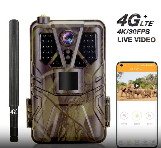 Medību kamera ar 4G online video (32MP, online video telefonā, bildes, ieraksts, skaņa, nakts redzamība, distances vadība) mednieku kamera