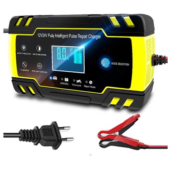 Akumulatora lādētājs 12/24v 8A, PRO (mašīnām, motocikliem, smagajai tehnikai)