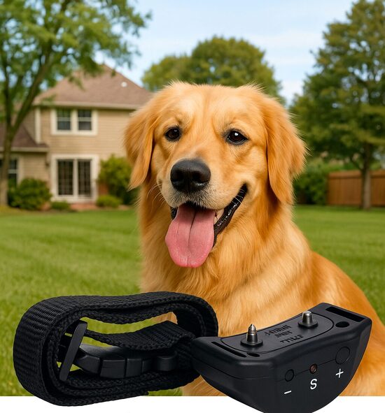 Regulējama pretriešanas kakla siksna suņiem ar 7 jūtīguma līmeņiem un 3 apmācības režīmiem – vibrācija, skaņa, statiskais impulss