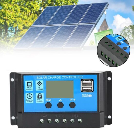 60A 12/24v Kontrolieris Saules baterijām- Solar Controller LCD