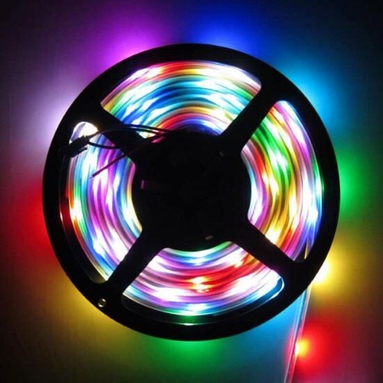 Led Lenta RGB 5050 (dalīti daudzkrāsaina 5M Lenta) ar barošanas bloku