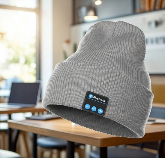 IZPĀRDOŠANA - Bezvadu Bluetooth cepure ar iebūvētām austiņām un mikrofonu (USB uzlāde)