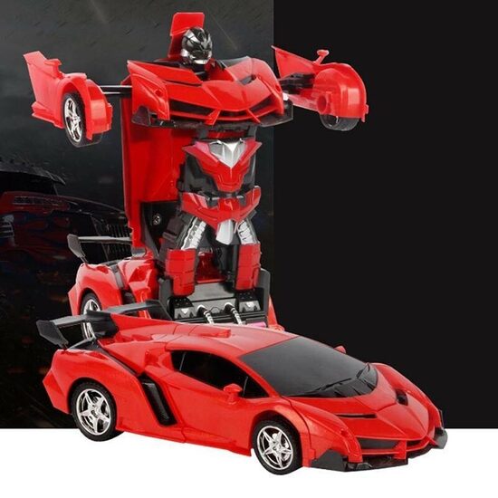 Bērnu mašīna ar pulti 'TRANSFORMERS' divi vienā, sarkana