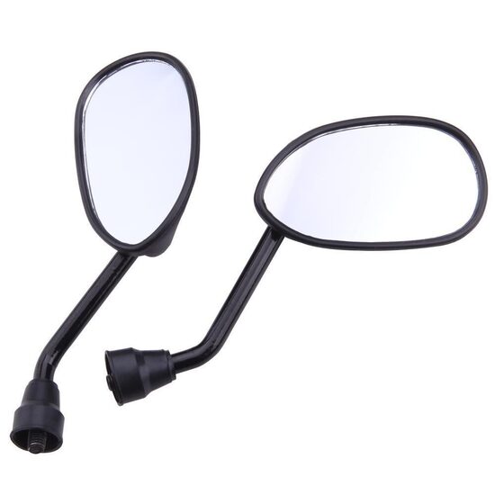 Motocikla atpakaļskata spoguļi ( moto spoguļi ) universālie 2gab, melni- ovālie