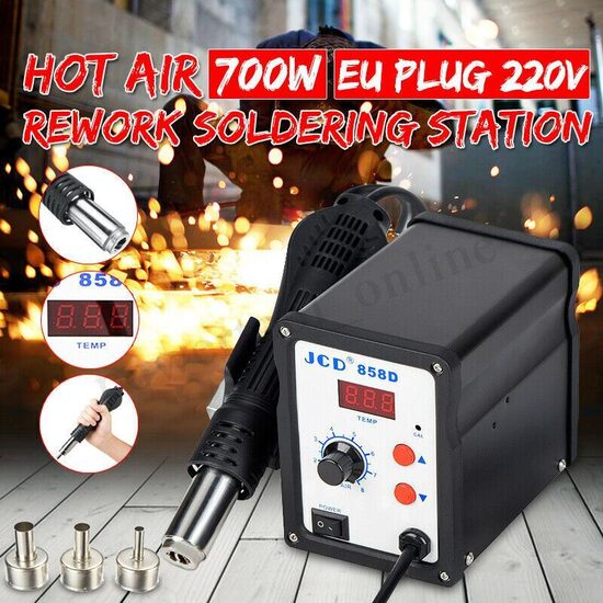 Karstā gaisa lodāmurs ar stendu, 700w, regulējams ar uzgaļiem