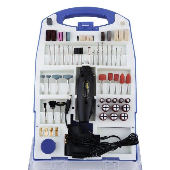 Rokas frēze - slīpēšanas komplekts ar dažādiem uzgaļiem 103gab, 30w