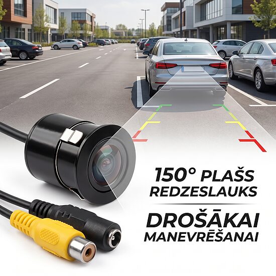 Automašīnas atpakaļskata Kamera 12v, 150 grādu skata leņķis