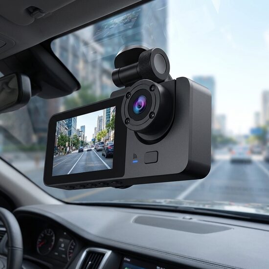 Auto videoreģistrators ar 3 kamerām, salona un aizmugures kameru, 1080p