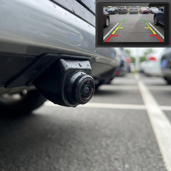 Automašīnas atpakaļskata kamera ar grozāmu lēcu ( 12v-24v, 1920x1080P, IP68 Waterproof 110° Degree Fisheye Lens Full HD