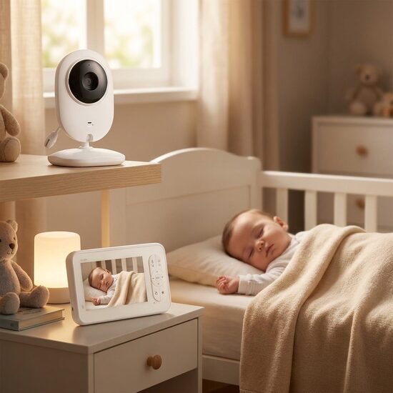 Video aukle baby monitor 4.3 collu LCD nakts 5m miega dziesmas 2.4GHz