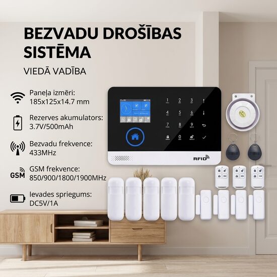 GSM Bezvadu mājas drošības 4G GPRS trauksmes signalizācija