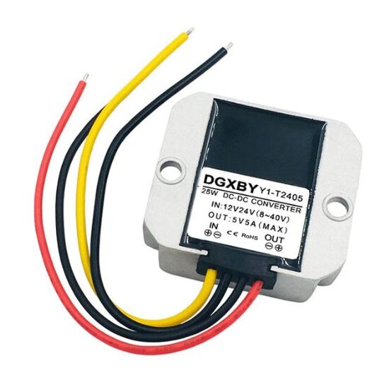 Strāvas pārveidotājs no 12/24v uz 5v, 25w 5A