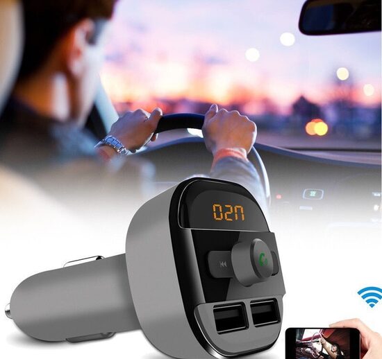 Fm transmiteris modulators ar bluetooth,usb, micro sd, lādētājs 3.4A