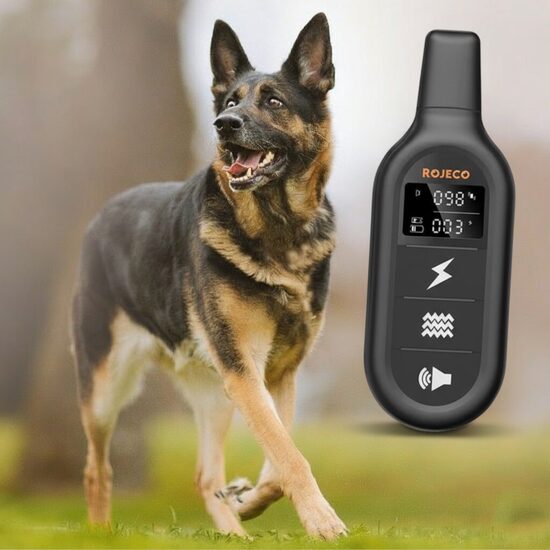 Suņu dresūras siksna (1km) ar elektro impulsu, skaņas signālu un vibrāciju, uzlādējama un mitrumizturīga