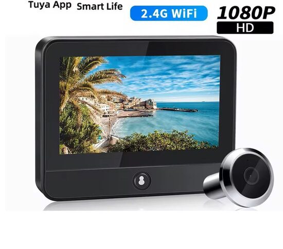 Slēptā Durvju kamera ar Monitoru HD wifi Smart Control