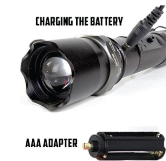 Komplekts: Led lukturis Cree T6 zoom, Akumulators, Lādētājs