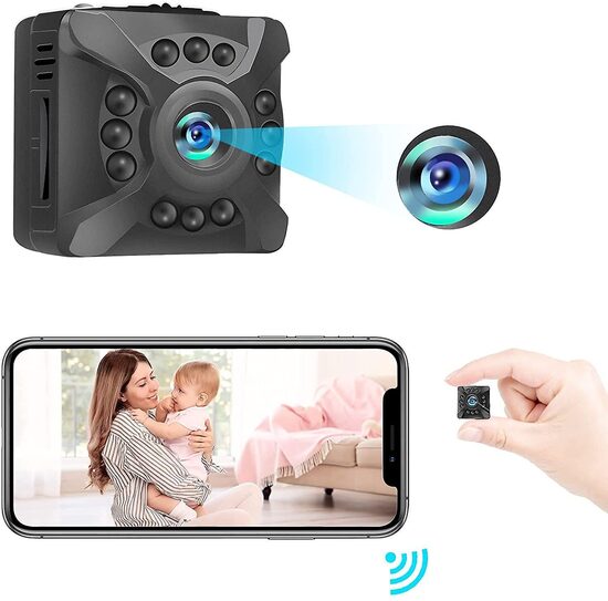 Mini Wifi IP bezvadu kamera (1080P HD, ieraksts, skaņa, nakts redzamība)