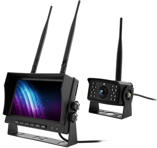 Automašīnas bezvadu atpakaļskata kamera ar HD 7 collu monitoru (12/24v, 100m attālums)