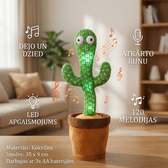Dejojošais un dziedošais Plīša kaktuss