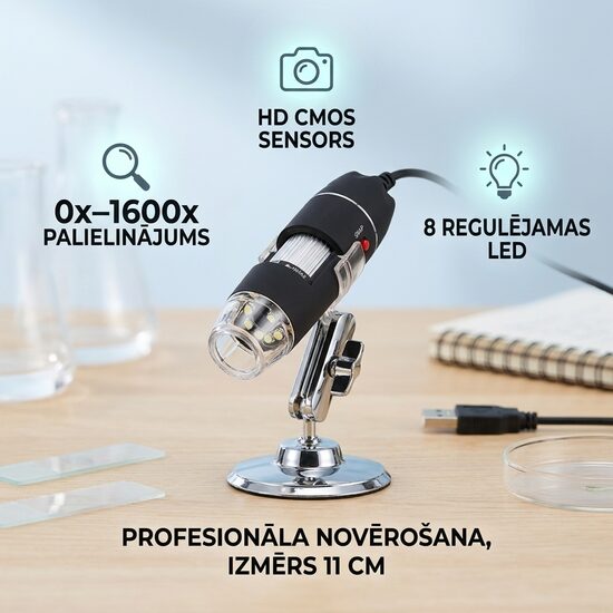 Digitālais mikroskops usb 0x-1600x palielinājums