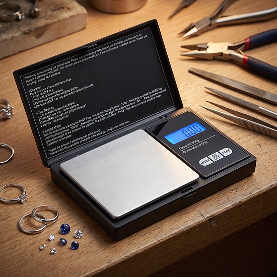 Digitālie svari 500g / 0,01g, LCD, nerūsejoša platforma