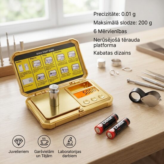 Digitālie Kabatas Svari 200g / 0.01g