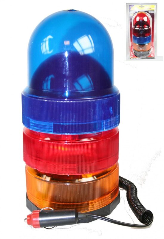 Bākuguns rotējoša ar magnētu, 3 maināmas krāsas,12v