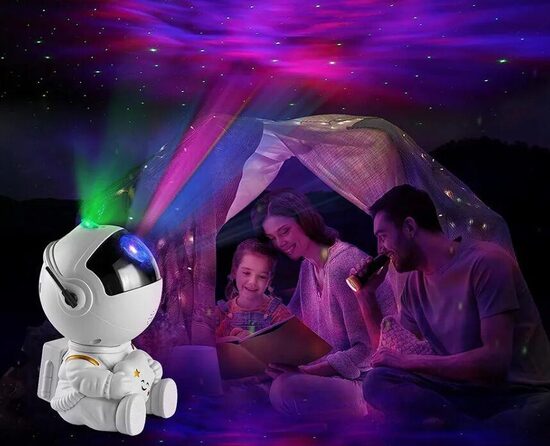 Zvaigžņu lāzera projektors 'Astronauts', ar tālvadības pulti