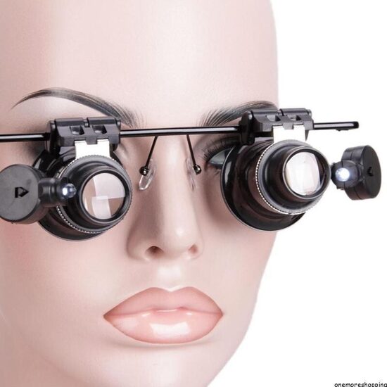 Brilles ar 20x palielinājumu un LED apgaismojumu