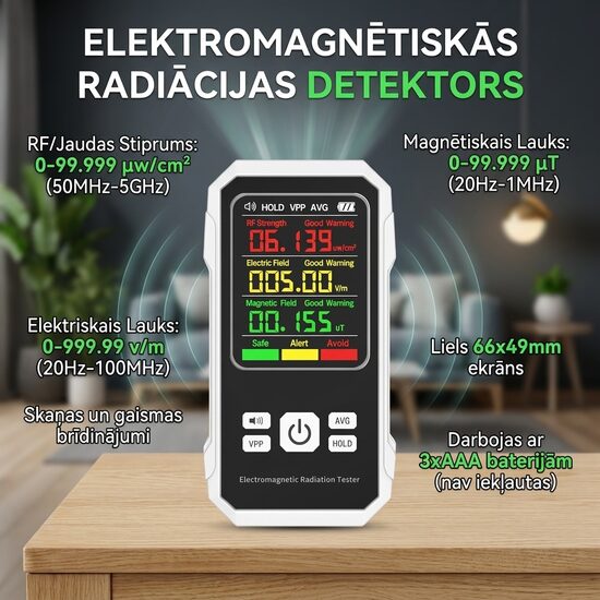 Elektro radiācijas detektors 20Hz-100MHz, radiometrs