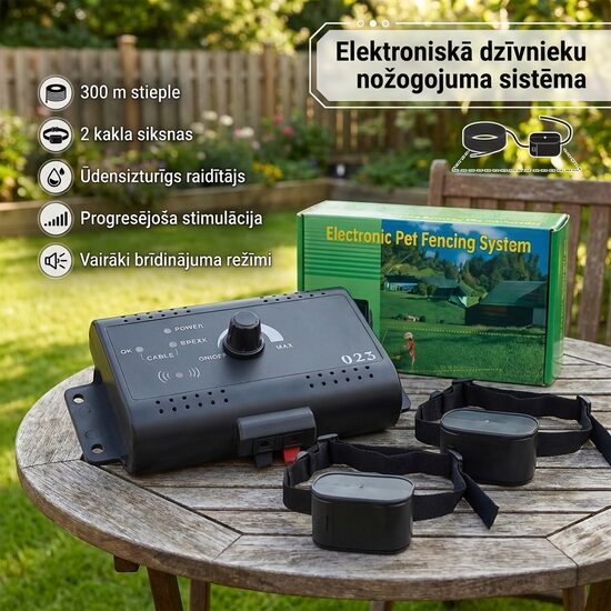 Radiosēta suņiem (2 apkakles), 300m gara stieple