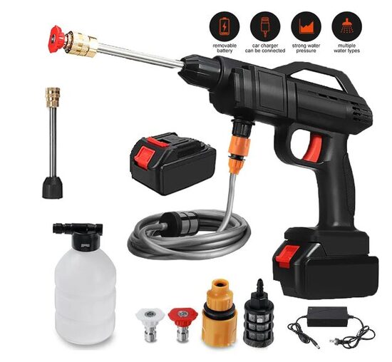 Augstspiediena mazgātājs ar akumulatoru (pārnēsājams un uzlādējams, Battery Power: 120 W Maximum pressure: 6 MPa Maximum flow: 300 l/h)