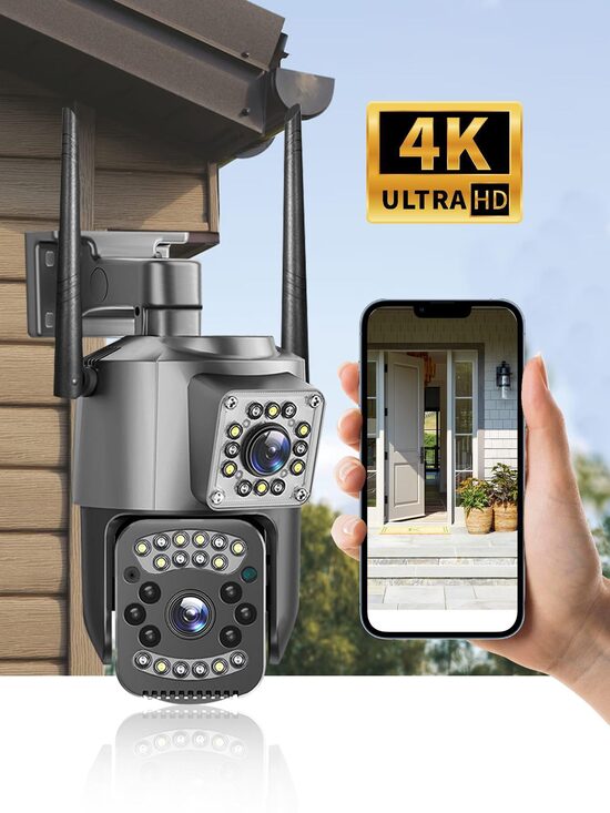 Ārtelpu Drošības IP Kamera ar Dubultu Objektīvu un 10x Digitālo Zoomu (iCam 365) - Nakts Redzamība