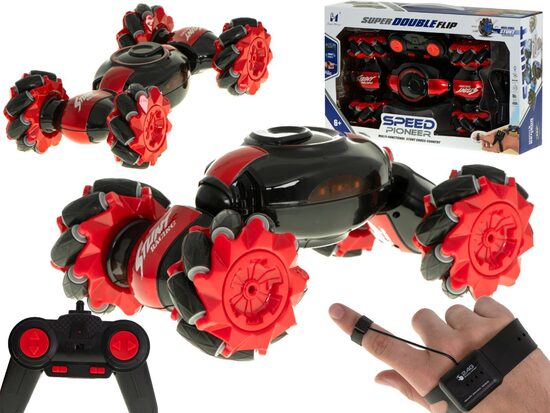 NEW!!!! Sarkana Triku mašīna bērniem Offroad 4x4 - Transformer (Ar žestu vadāma RC car + 2 tālvadības pultis)